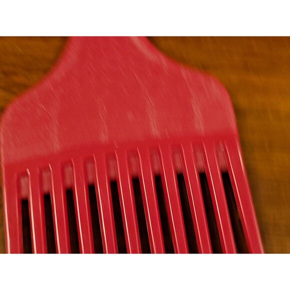 Vintage Goody Plastic Hair Pick Lift Comb Croc Textured RED 6.5" Made In USA - Picture 4 of 10